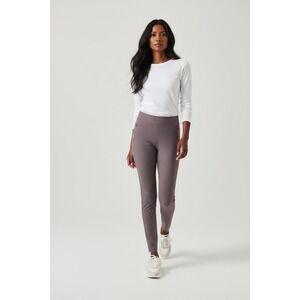 Athleta Sz 6 Stellar Tight Pants Size 16 Gray Taupe Violet High Rise Ankle Zip